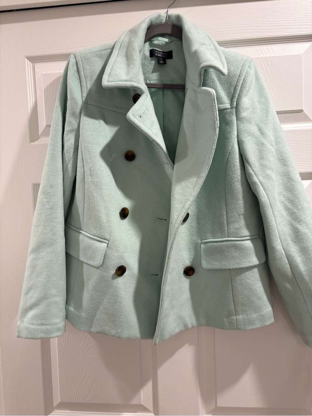 Halogen Mint Green Double-Breasted Peacoat